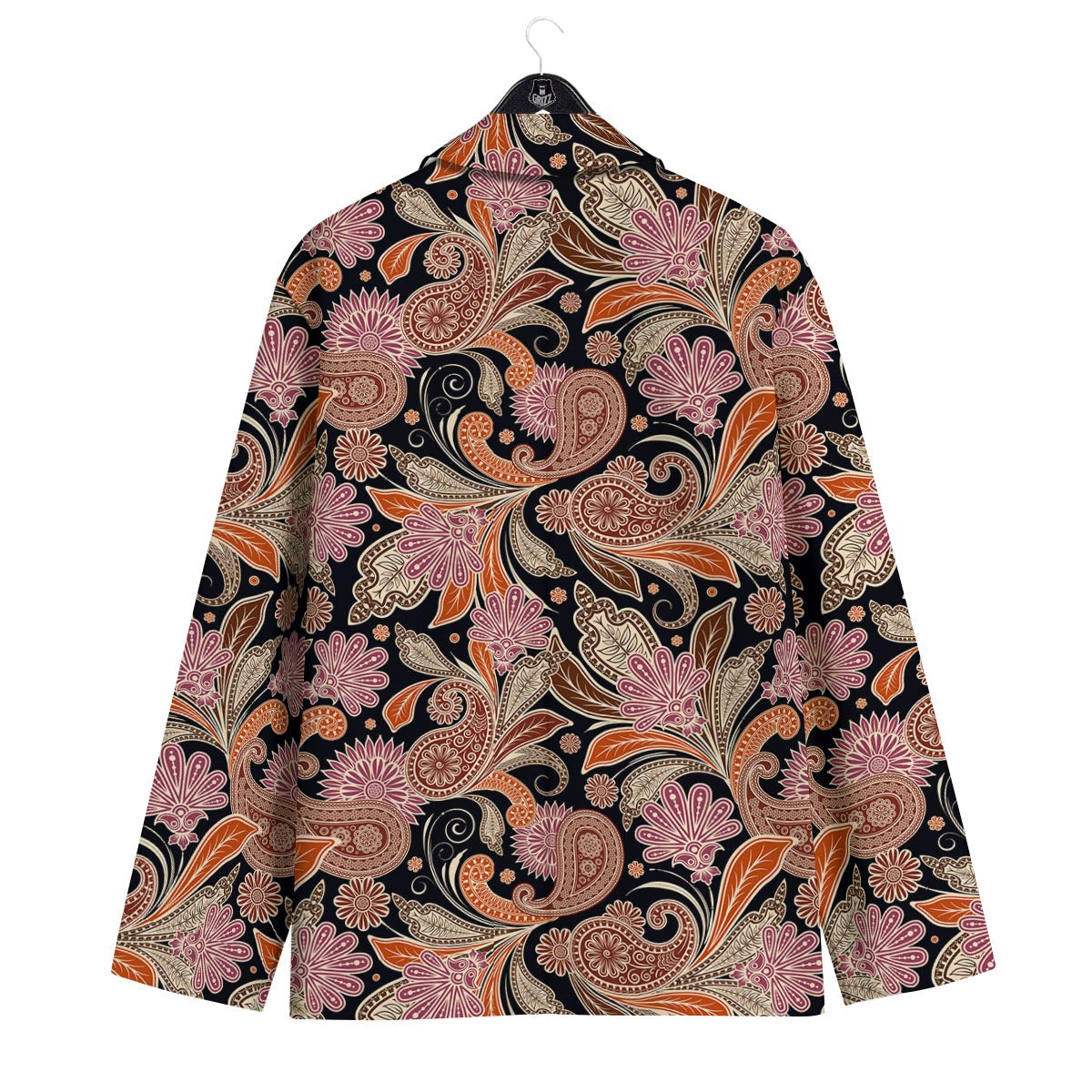 Bohemian Tangerine Floral Print Pattern Men's Sport Coat-grizzshop