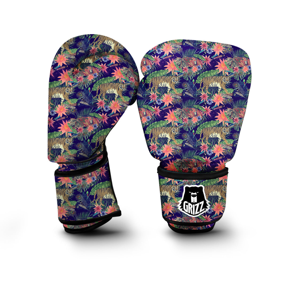 Bohemian Tiger Pattern Print Boxing Gloves-grizzshop