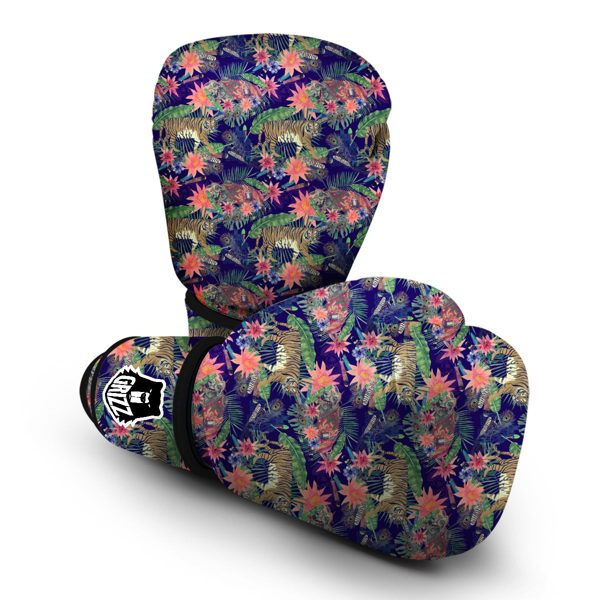 Bohemian Tiger Pattern Print Boxing Gloves-grizzshop