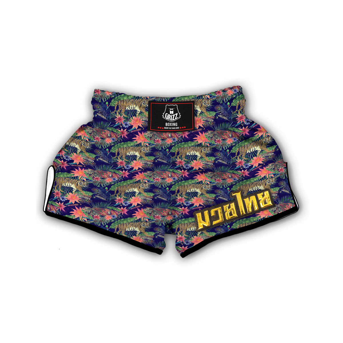 Bohemian Tiger Pattern Print Muay Thai Boxing Shorts-grizzshop