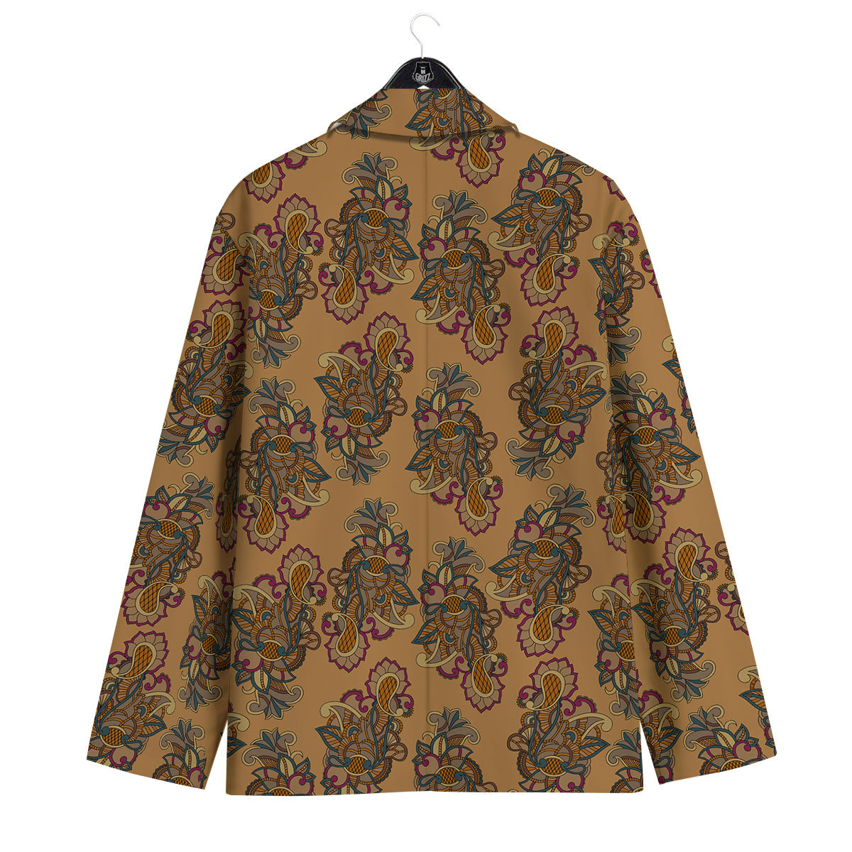 Bohemian Umber Floral Print Pattern Men's Sport Coat-grizzshop