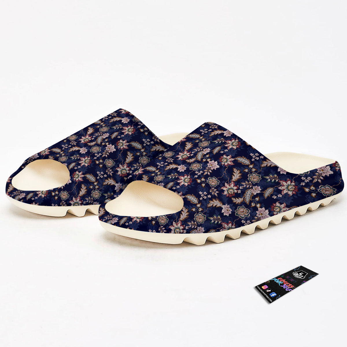 Bohemian Floral Blue Vintage Print Sandals-grizzshop