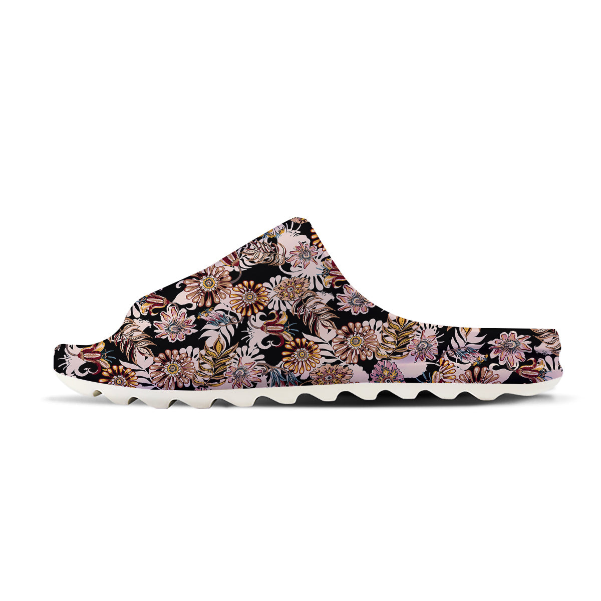 Bohemian Floral Brown Vintage Print Pattern Sandals-grizzshop