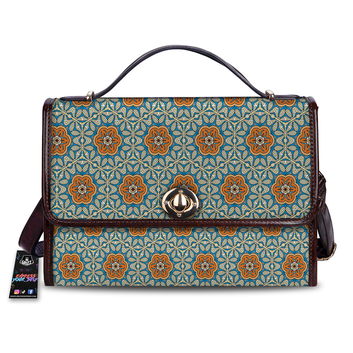 Bohemian Mandala Floral Print Pattern Women's Satchel Bag