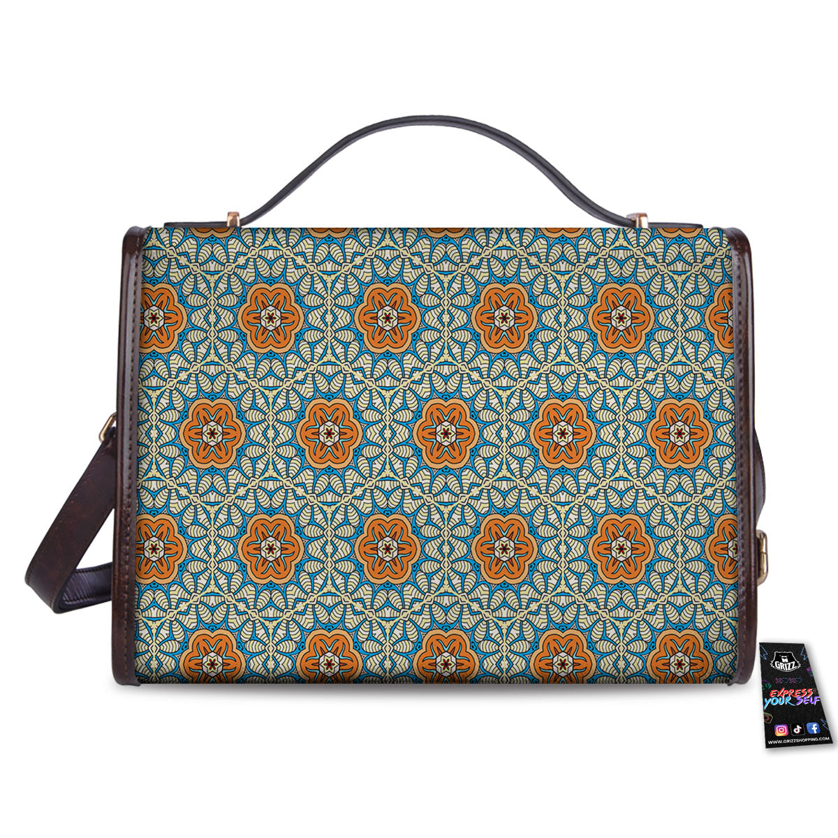 Bohemian Mandala Floral Print Pattern Women's Satchel Bag