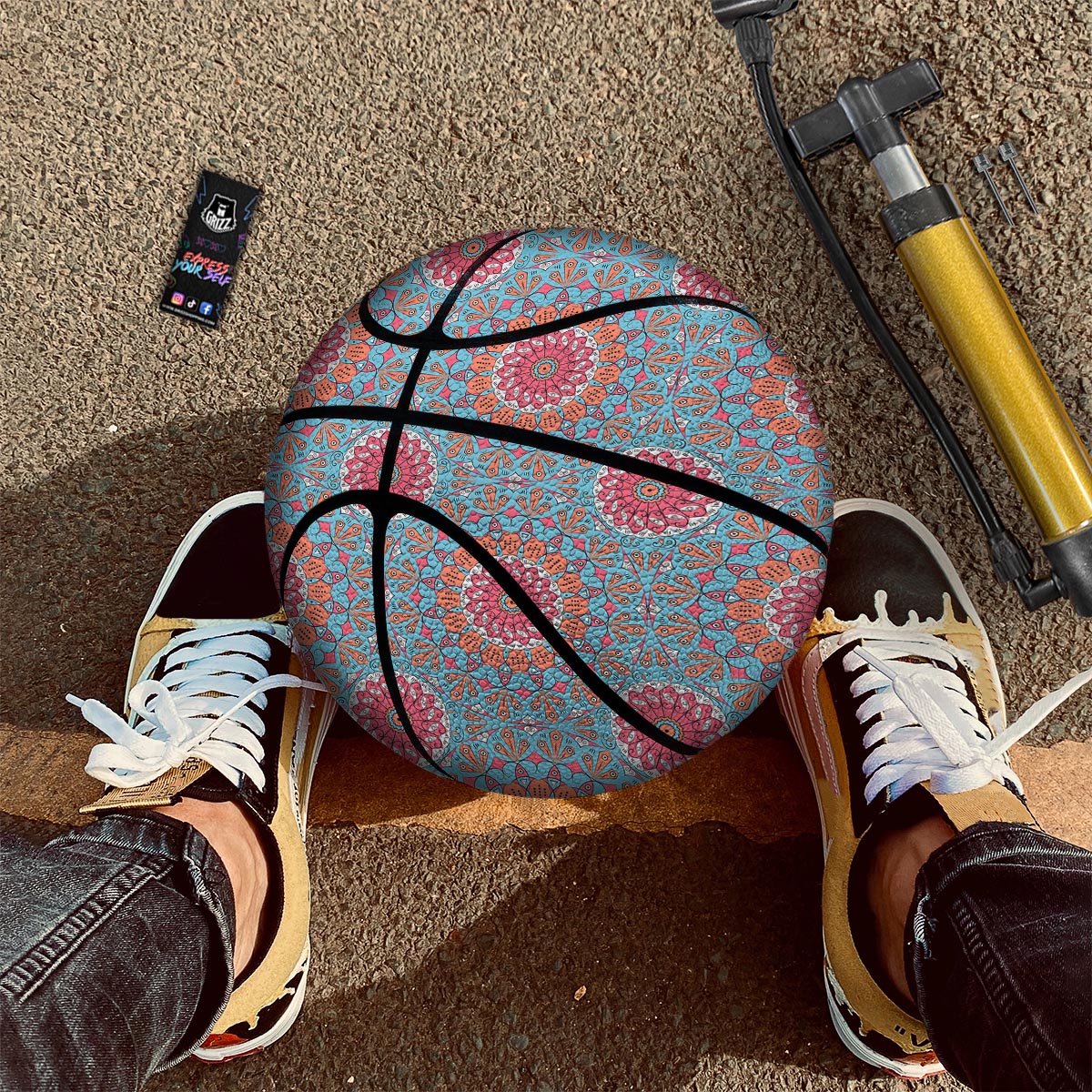 Bee Yellow Print Pattern Basketball