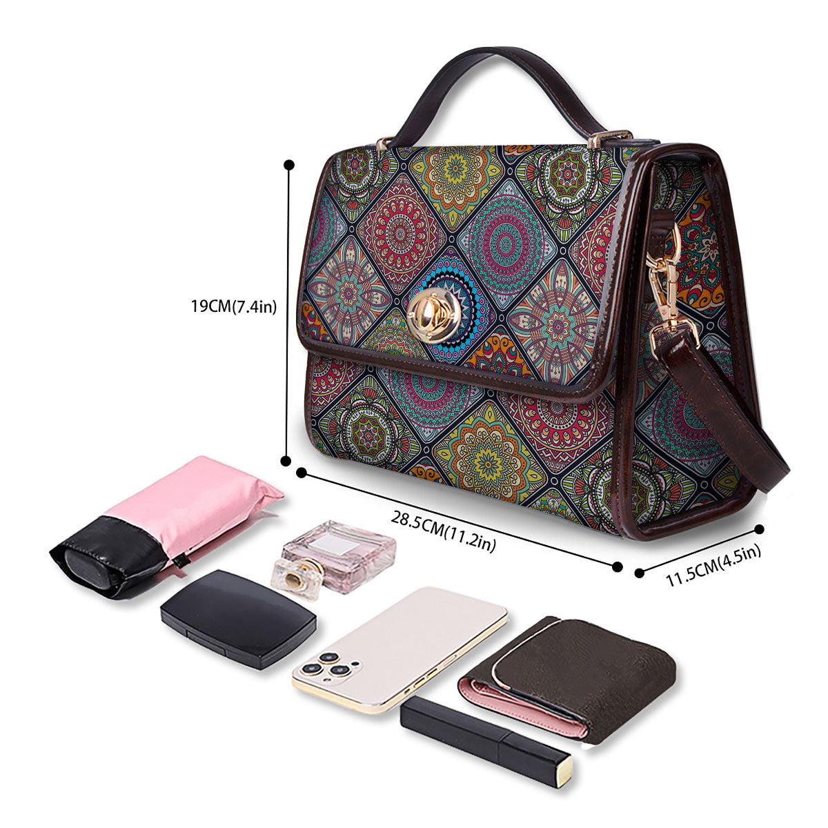 Bohemian Mandala Retro Print Pattern Women's Satchel Bag