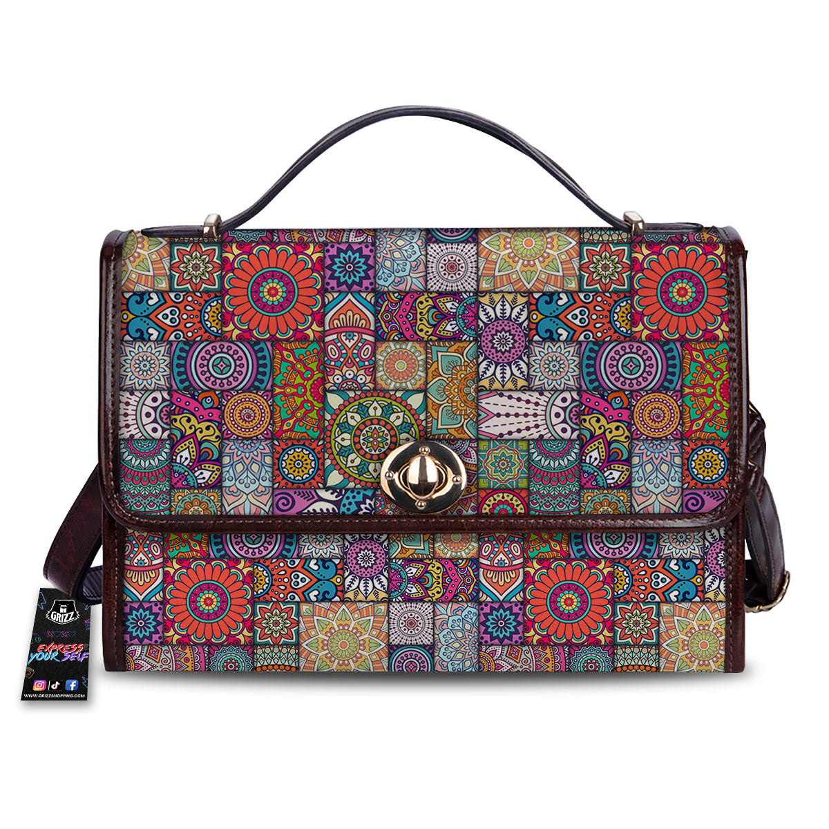 Bohemian Mandala Tile Print Pattern Women's Satchel Bag