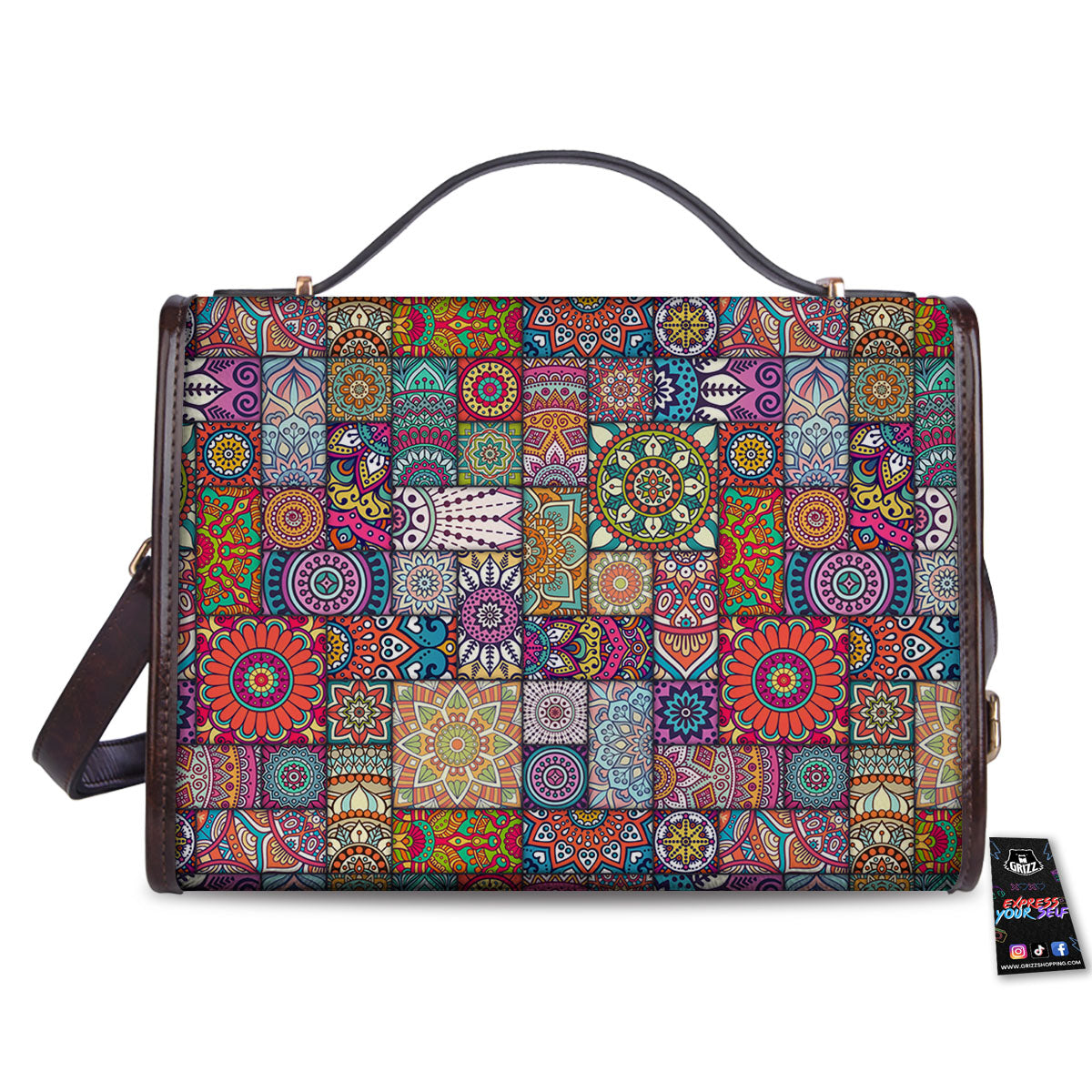 Bohemian Mandala Tile Print Pattern Women's Satchel Bag