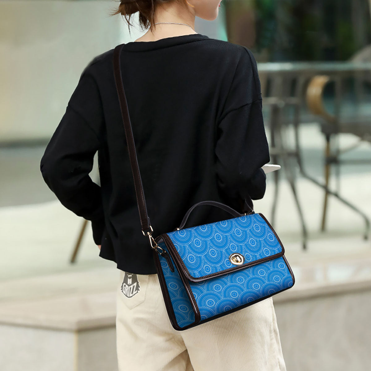 Bohemian Mandala Waves Print Pattern Women's Satchel Bag