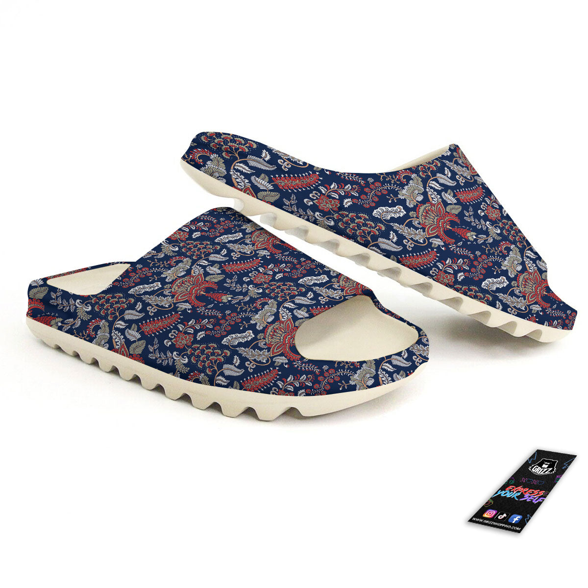 Bohemian Paisley Floral Print Pattern Sandals-grizzshop