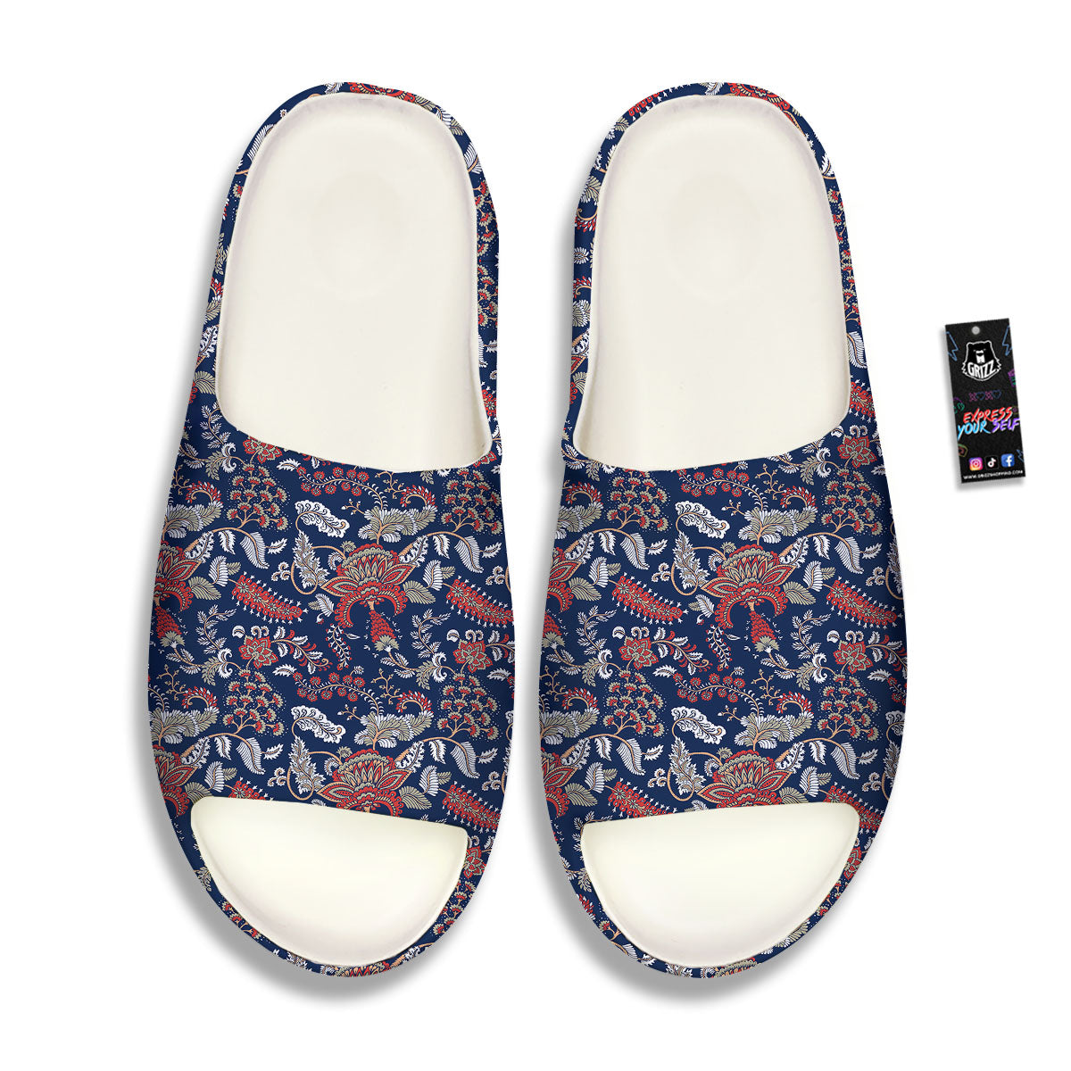 Bohemian Paisley Floral Print Pattern Sandals-grizzshop