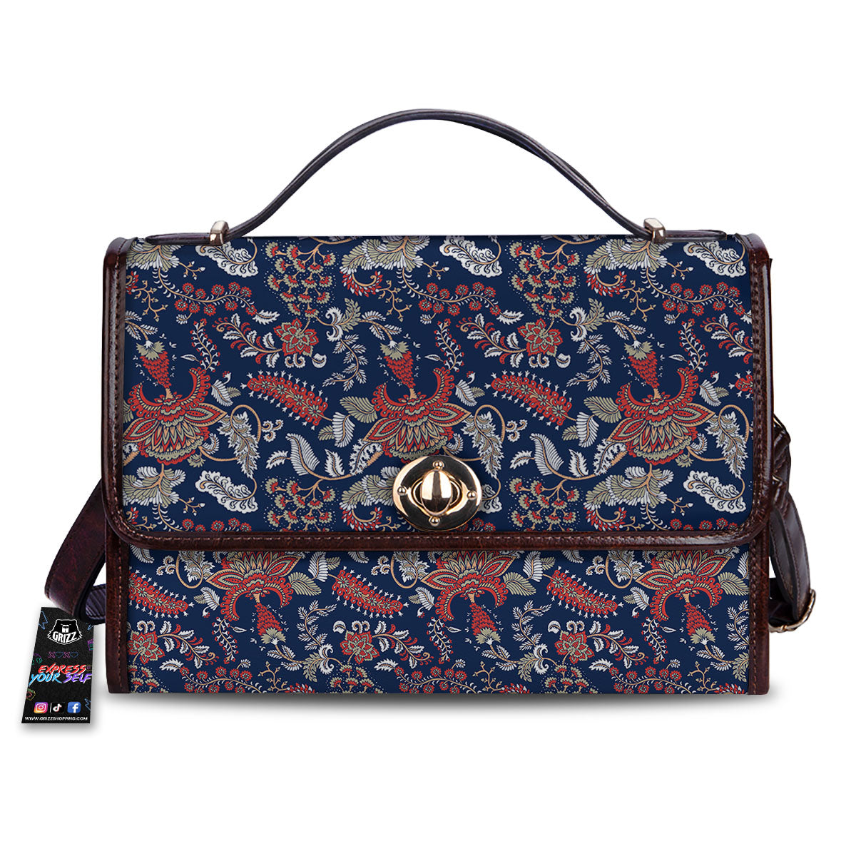 Bohemian Paisley Floral Print Pattern Women's Satchel Bag