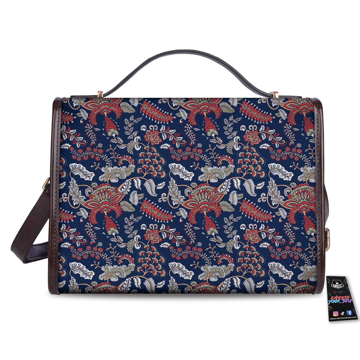 Bohemian Paisley Floral Print Pattern Women's Satchel Bag