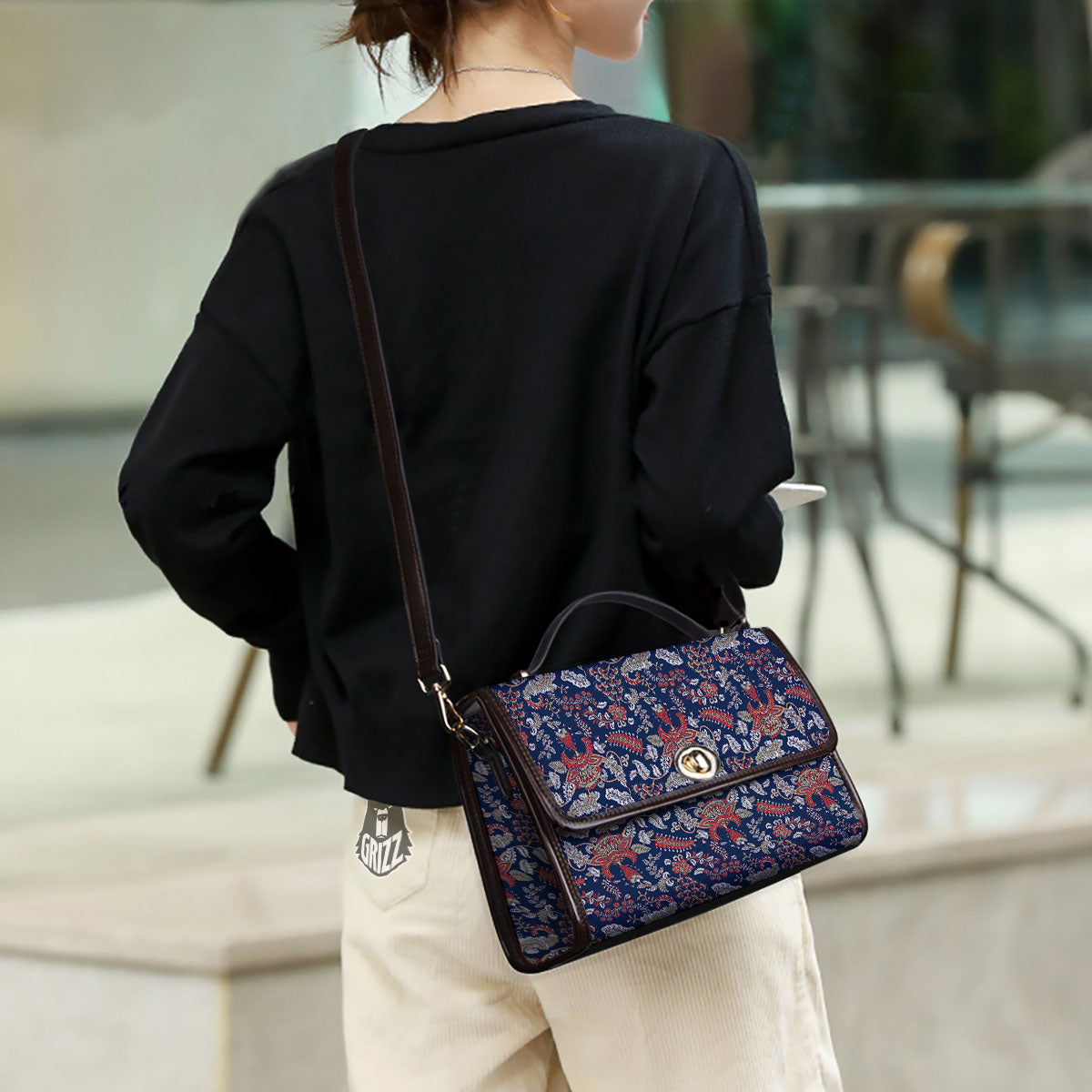 Bohemian Paisley Floral Print Pattern Women's Satchel Bag