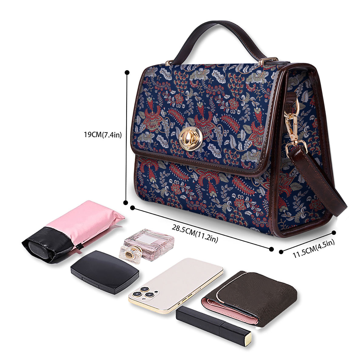 Bohemian Paisley Floral Print Pattern Women's Satchel Bag