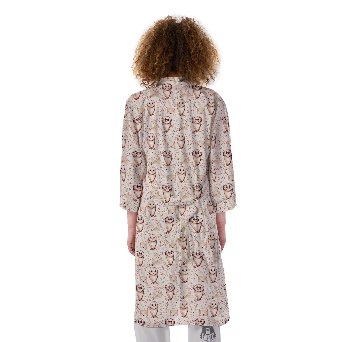 Boho Cute Owl Print Pattern Kimono-grizzshop
