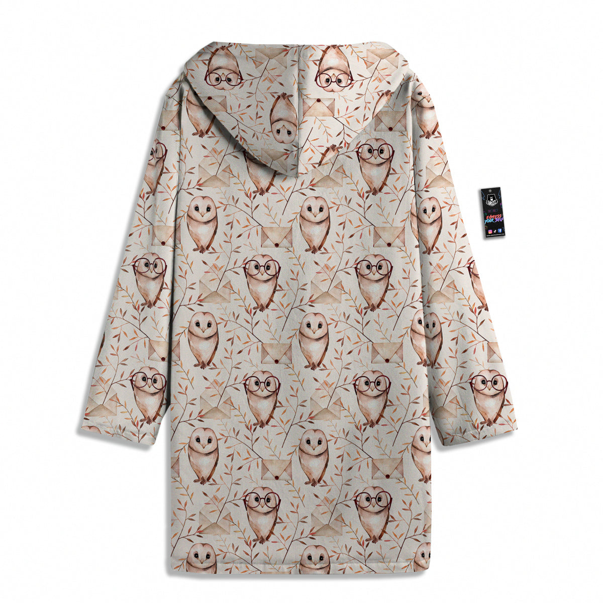 Boho Cute Owl Print Pattern Men's Windbreaker Jacket-grizzshop