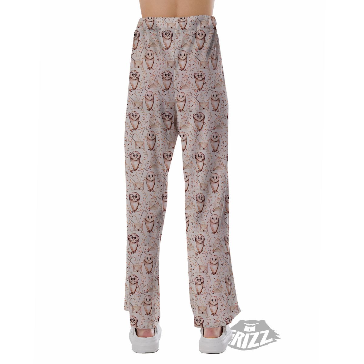 Boho Cute Owl Print Pattern Pajama Pants-grizzshop