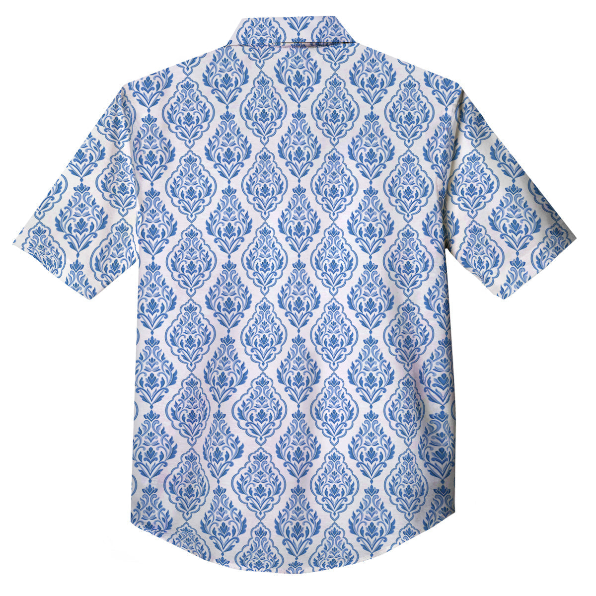 Boho Damask Print Pattern Button Up Shirt-grizzshop