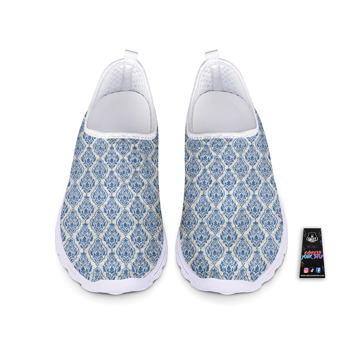 Boho Damask Print Pattern Nurse Shoes-grizzshop