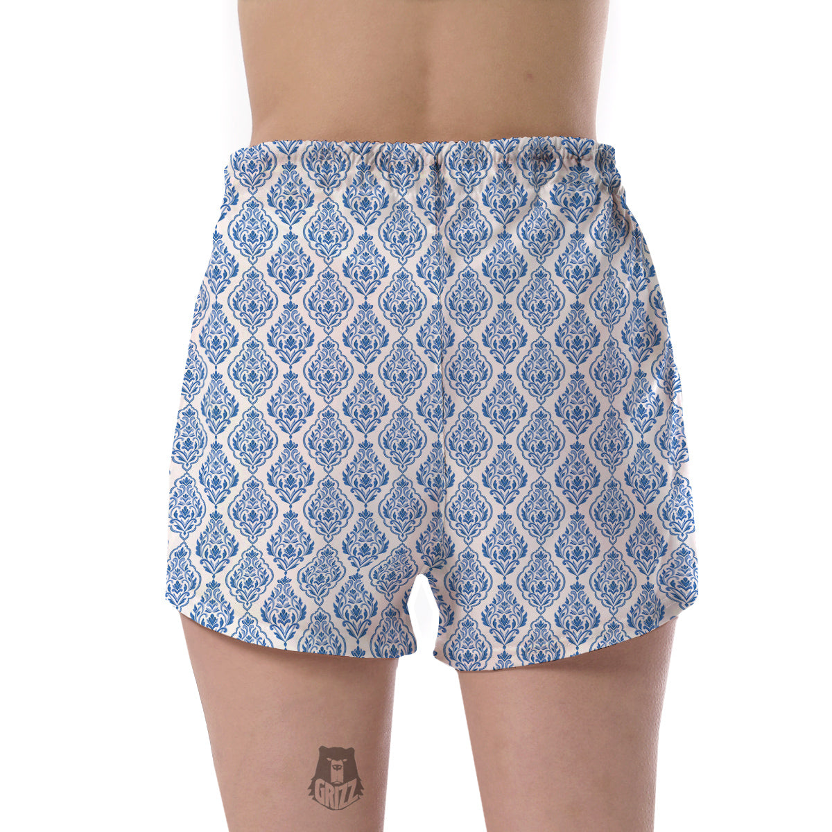Boho Damask Print Pattern Women's Shorts-grizzshop