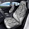 Boho Elephant White And Black Print Car Seat Covers-grizzshop