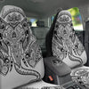 Boho Elephant White And Black Print Car Seat Covers-grizzshop