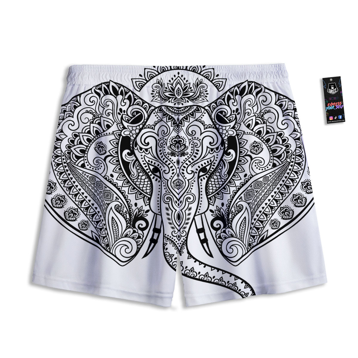 Christmas Argyle Red And Green Print Mesh Shorts