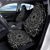 Boho Mandala White And Black Print Car Seat Covers-grizzshop