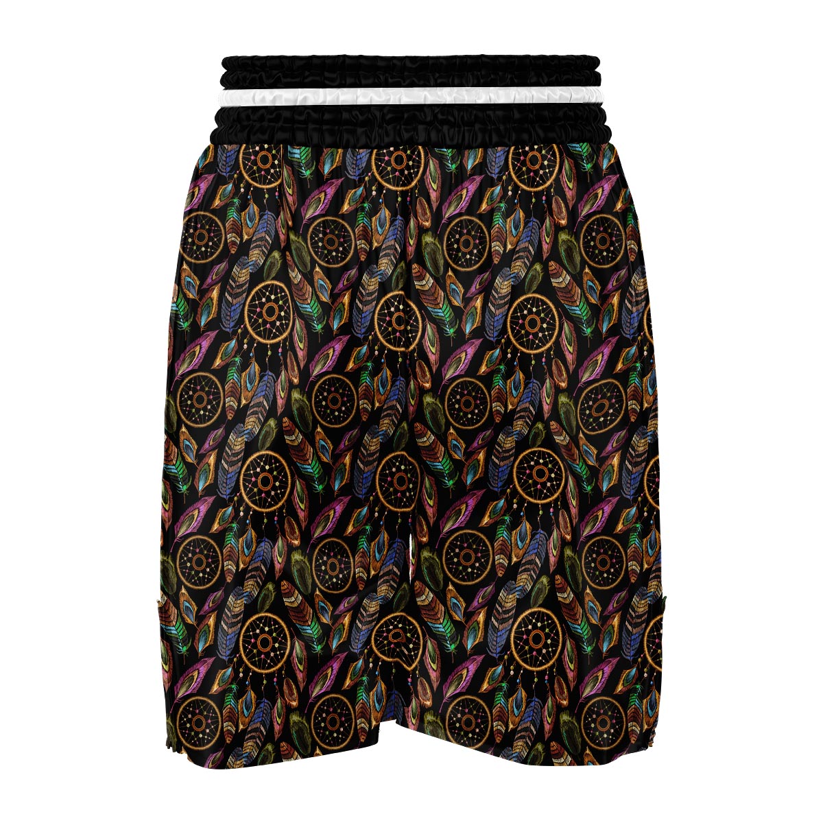 Boho Peacock Dream Catcher Feather Boxing Shorts-grizzshop