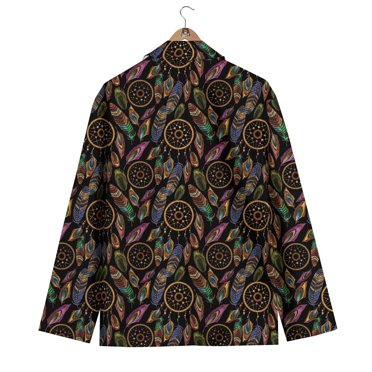 Boho Peacock Dream Catcher Feather Men's Blazer-grizzshop