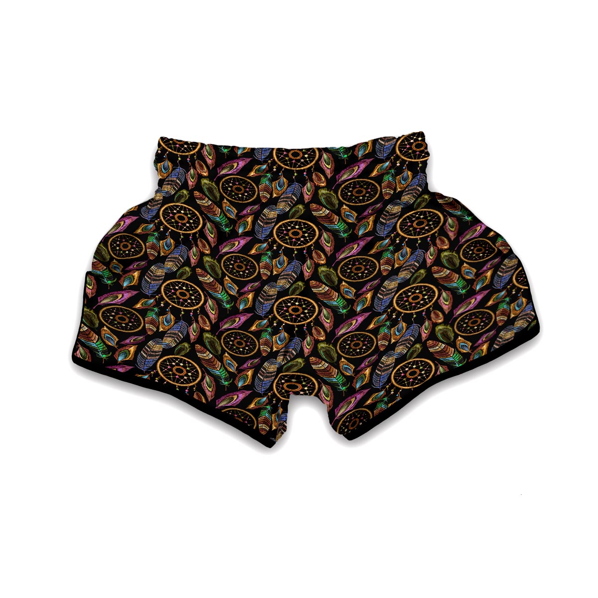 Boho Peacock Dream Catcher Feather Muay Thai Boxing Shorts-grizzshop