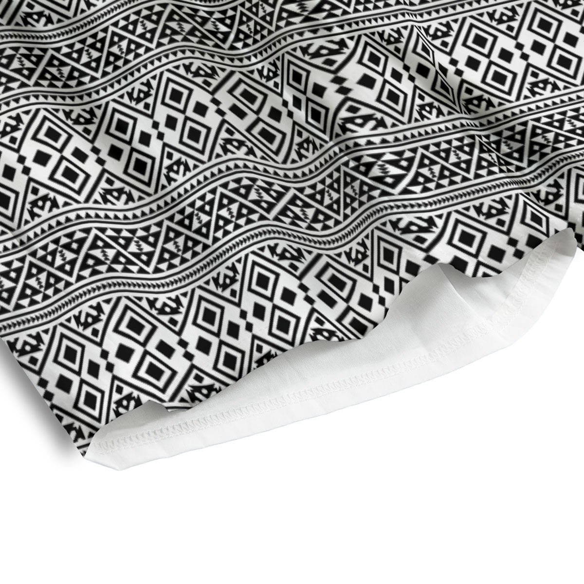 Boho Tribal White And Black Print Men's Athletic Shorts
