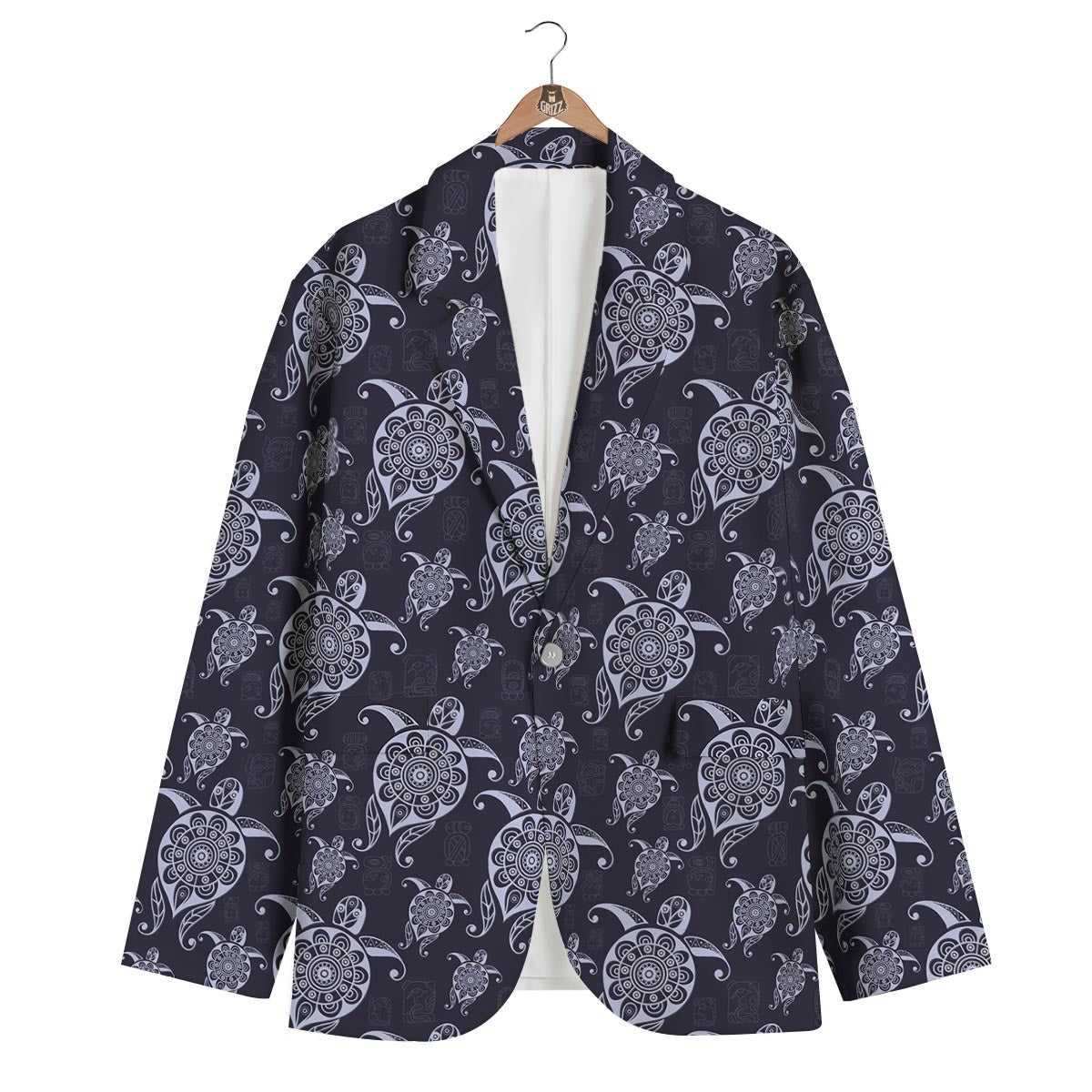Boho Turtle Aztec Men's Blazer-grizzshop