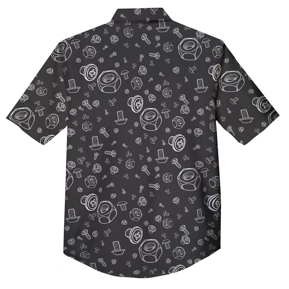 Bolts and Mechanic Nuts Print Pattern Button Up Shirt-grizzshop