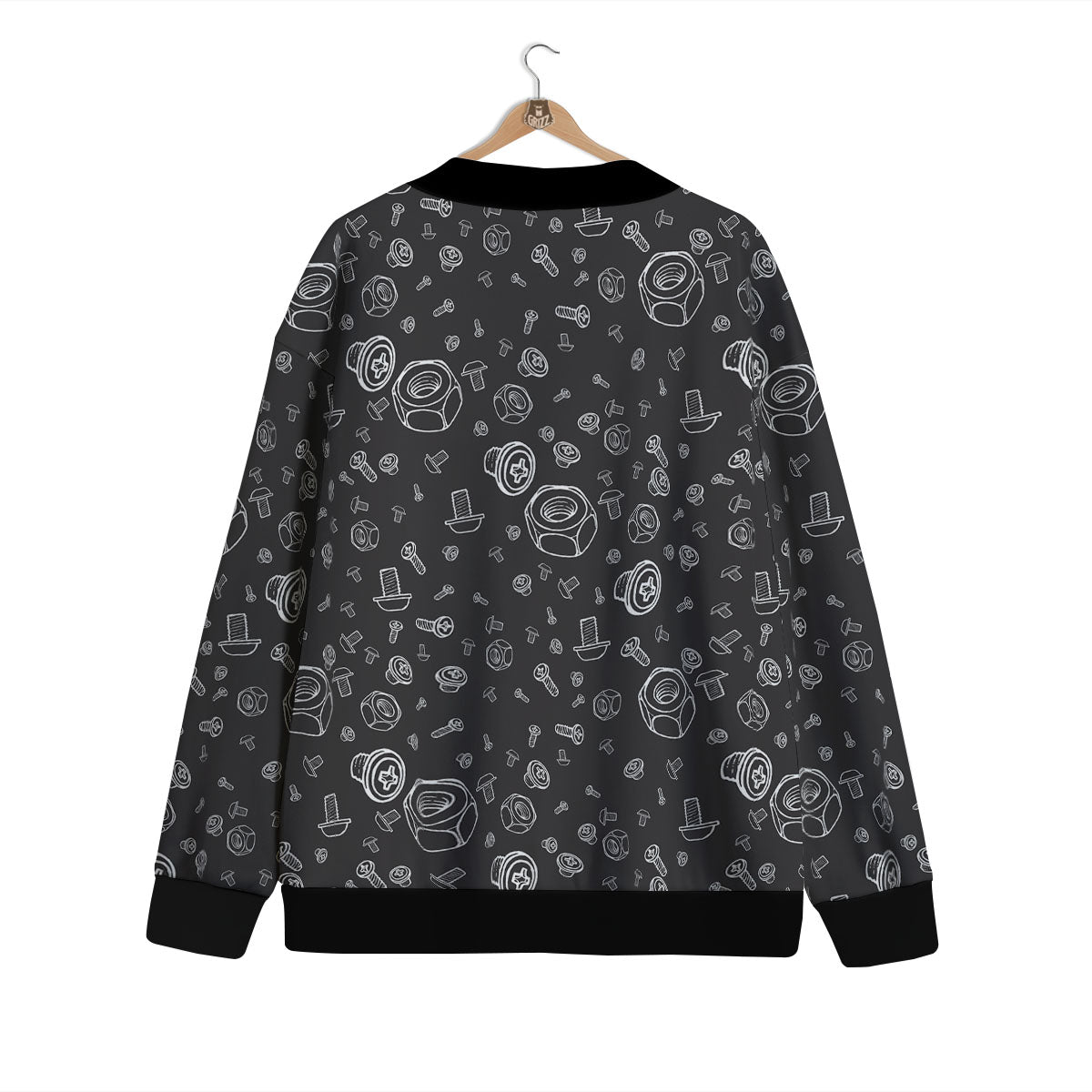 Bolts and Mechanic Nuts Print Pattern Cardigan-grizzshop