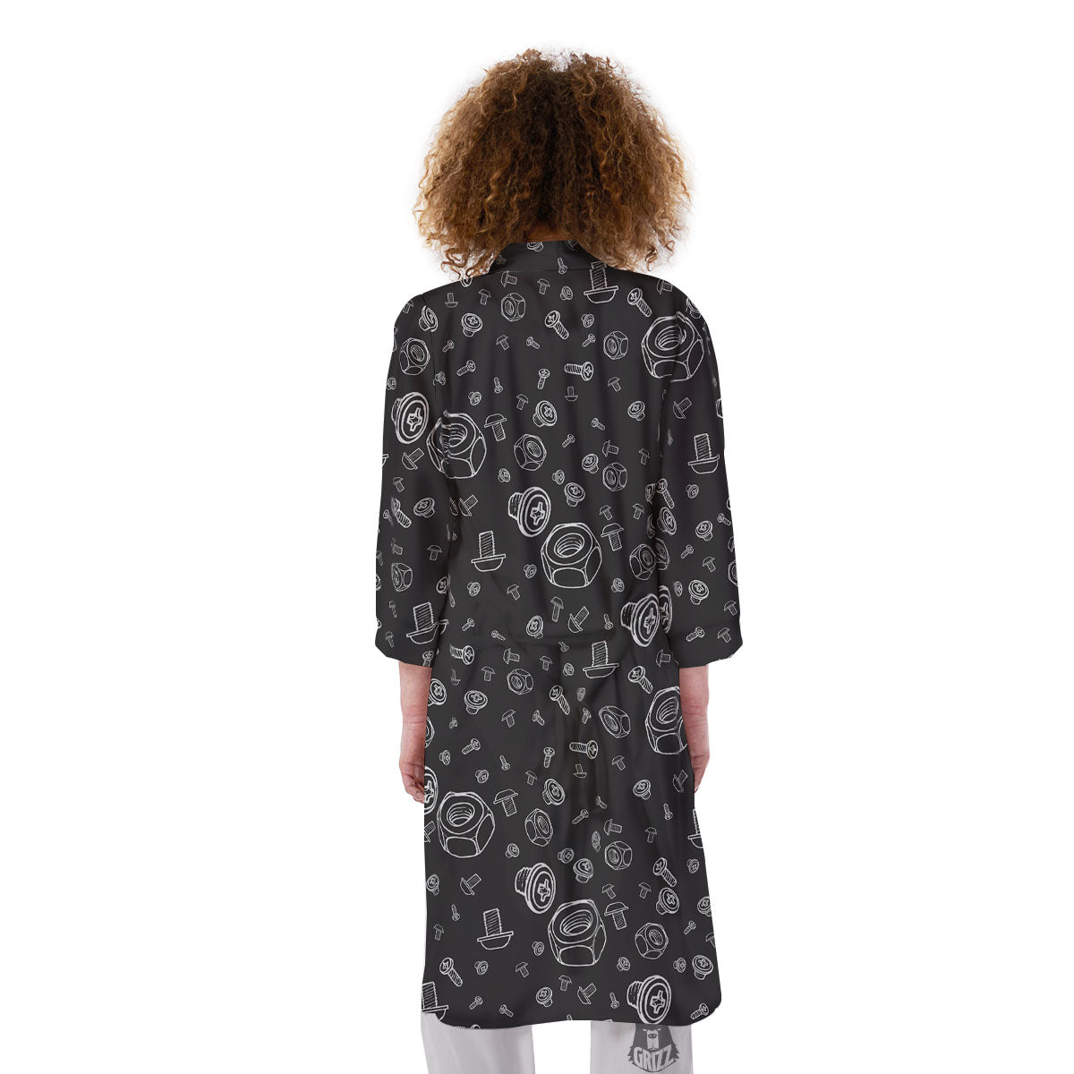 Bolts and Mechanic Nuts Print Pattern Kimono-grizzshop