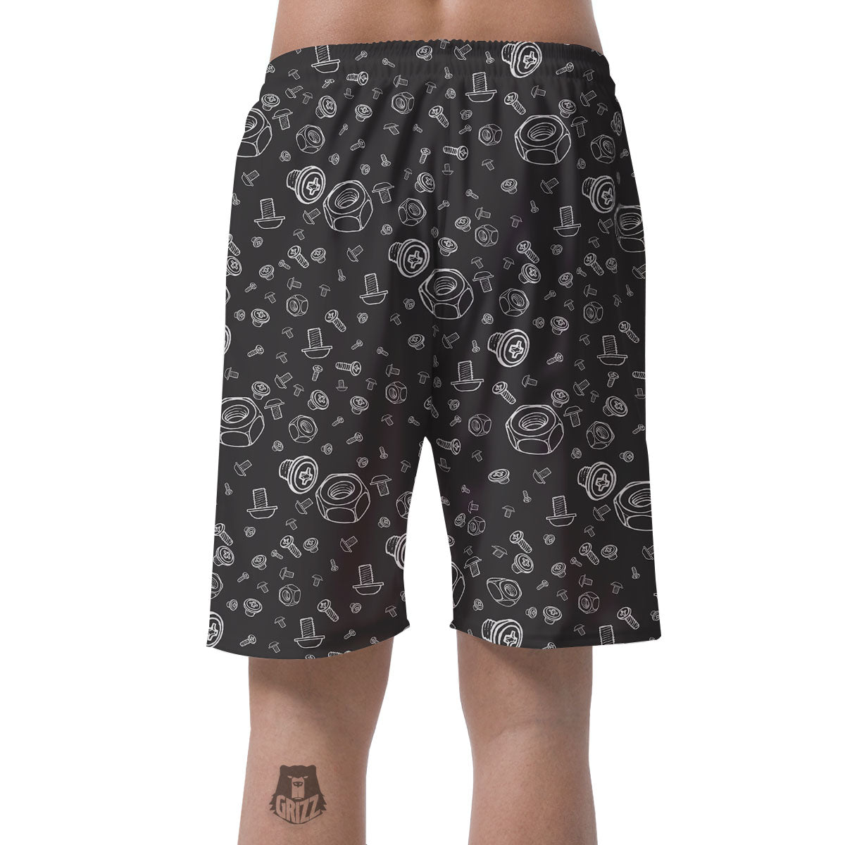 Bolts and Mechanic Nuts Print Pattern Men's Shorts-grizzshop