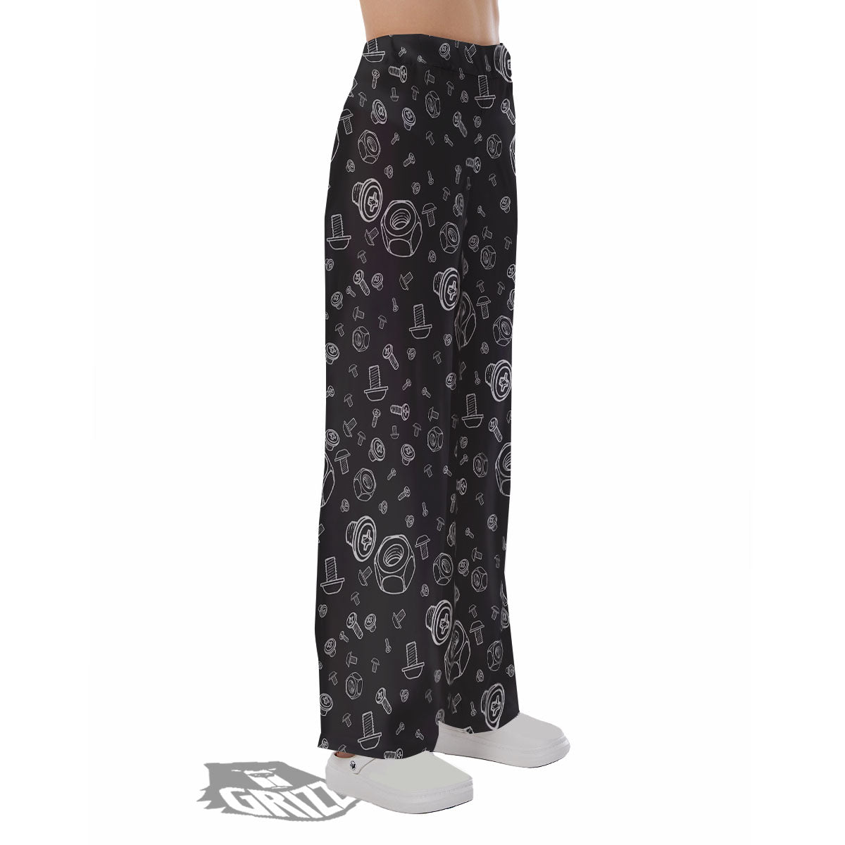 Bolts and Mechanic Nuts Print Pattern Pajama Pants-grizzshop