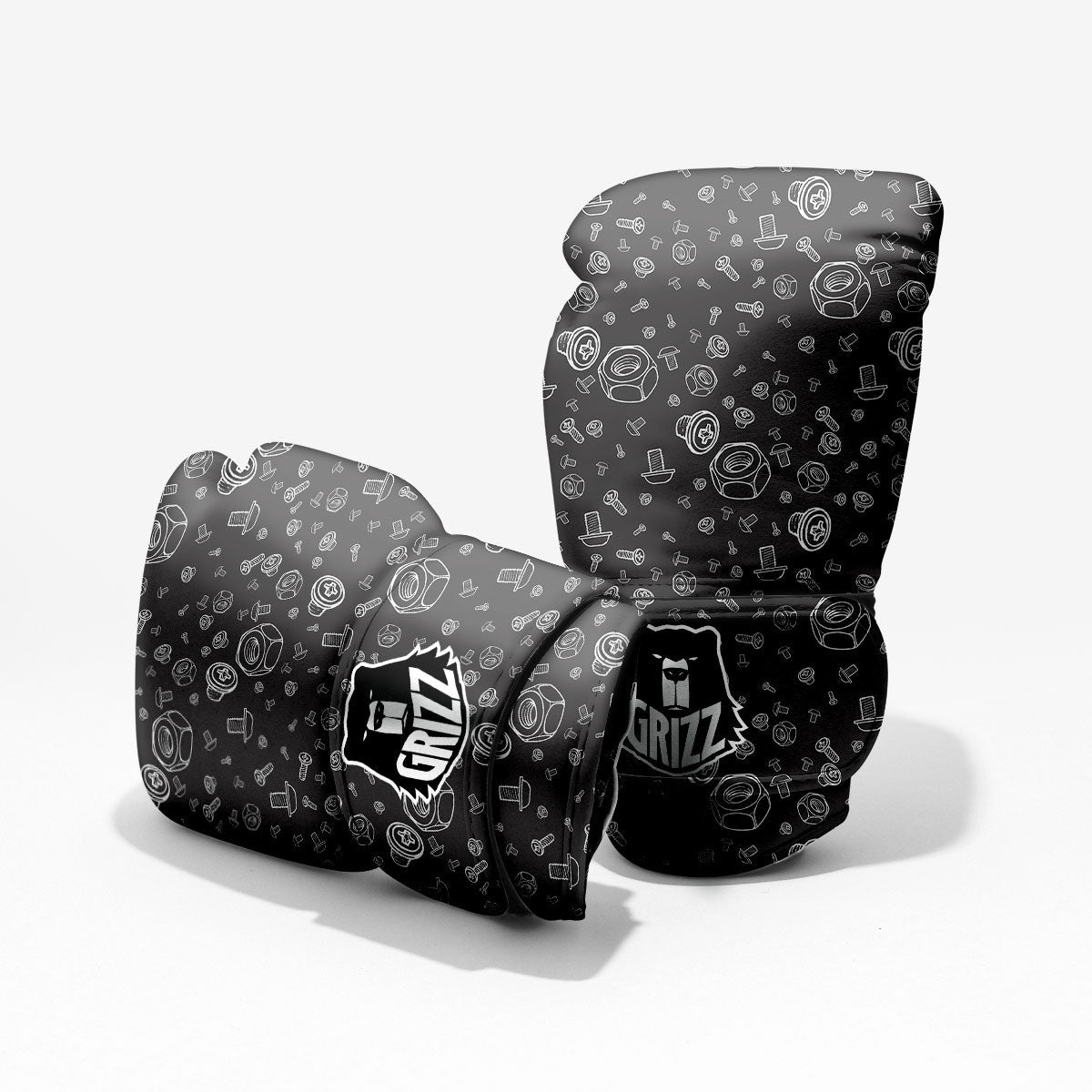 Bolts and Mechanic Nuts Print Pattern Pro Boxing Glove