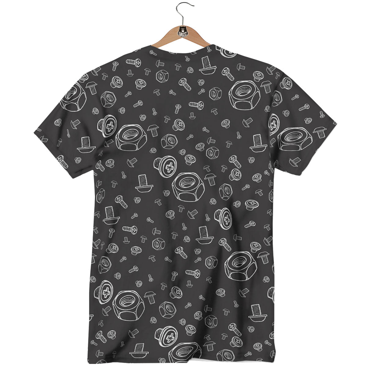 Bolts and Mechanic Nuts Print Pattern T-Shirt-grizzshop