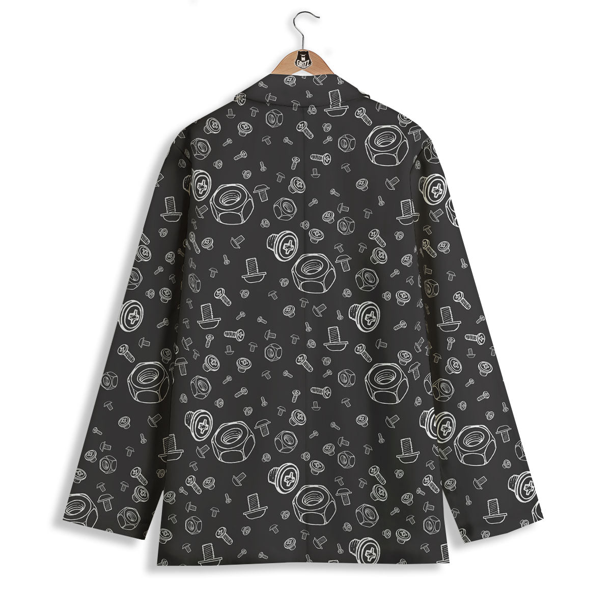 Bolts and Mechanic Nuts Print Pattern Women's Blazer-grizzshop