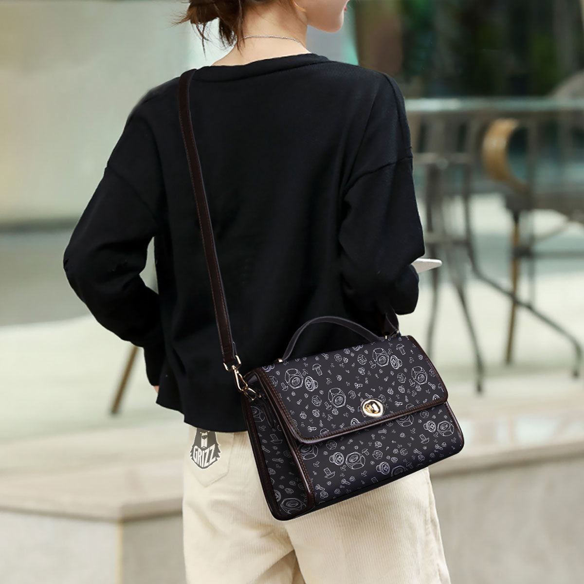Bolts and Mechanic Nuts Print Pattern Women's Satchel Bag