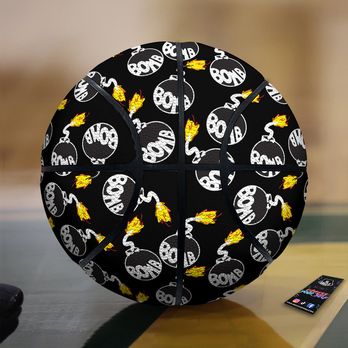 Bomb And Fire Print Pattern Basketball-grizzshop