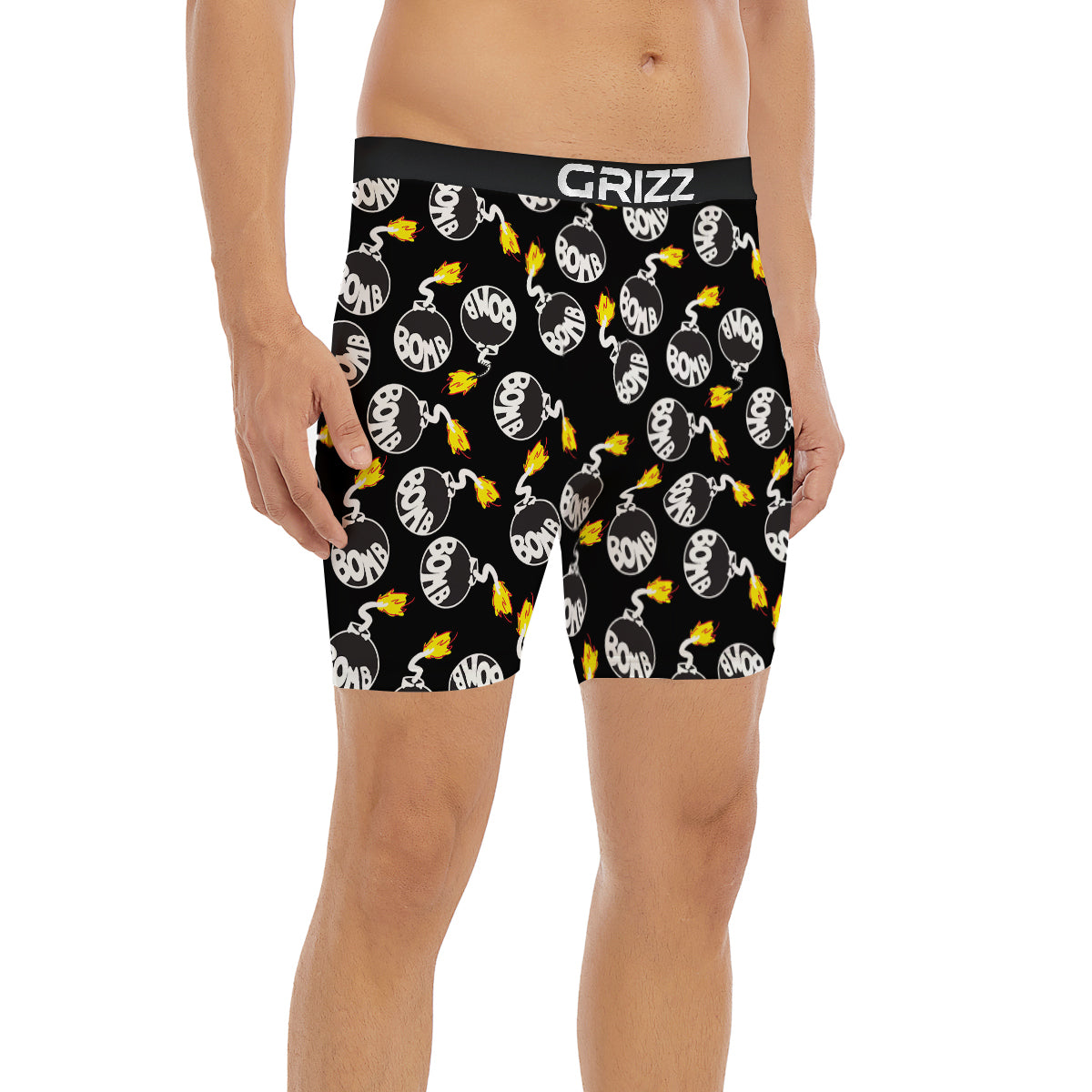 Bomb And Fire Print Pattern Boxer Briefs-grizzshop