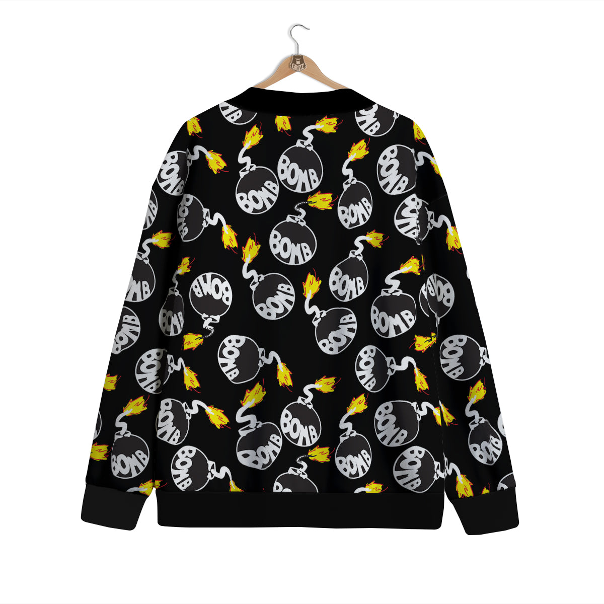 Bomb And Fire Print Pattern Cardigan-grizzshop