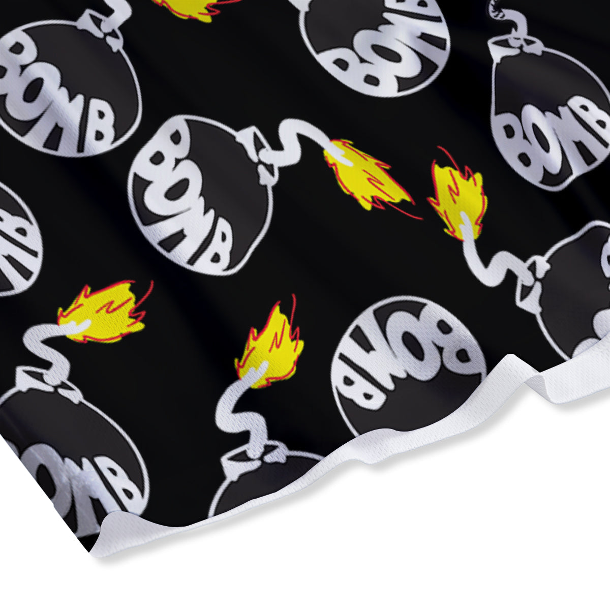 Bomb And Fire Print Pattern Mesh Shorts-grizzshop