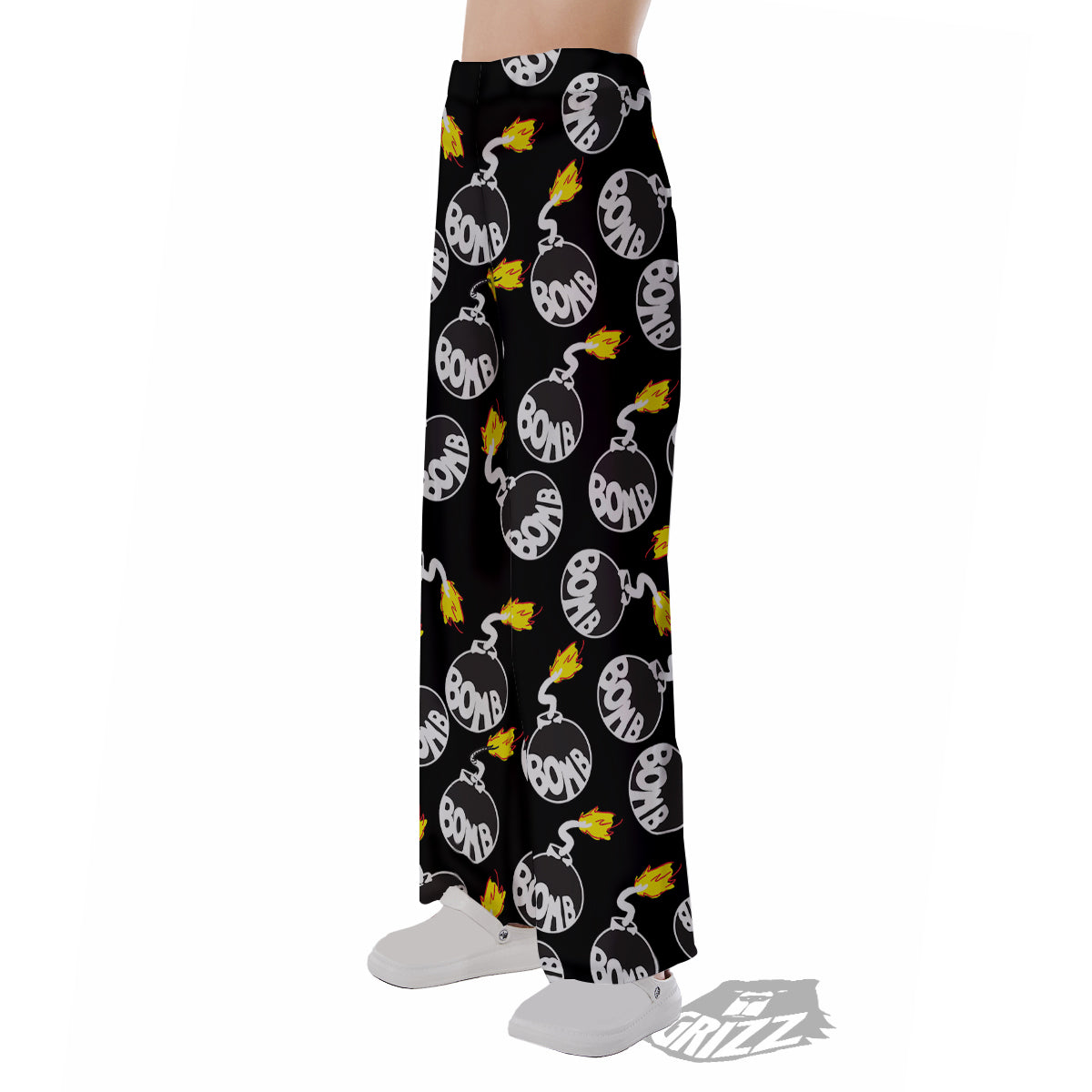 Bomb And Fire Print Pattern Pajama Pants-grizzshop