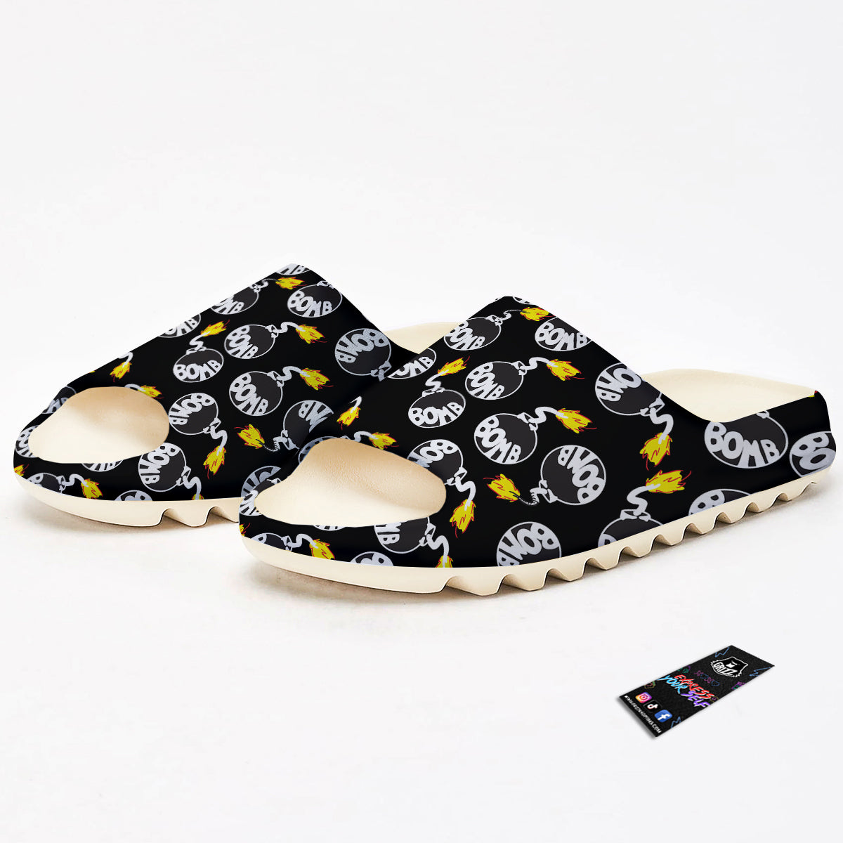 Bomb And Fire Print Pattern Sandals-grizzshop